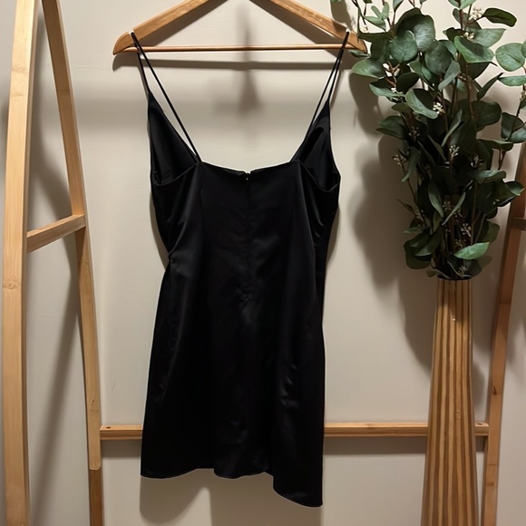 Topshop Black Satin Faux Wrap Spaghetti Strap Top - Picture 5 of 5